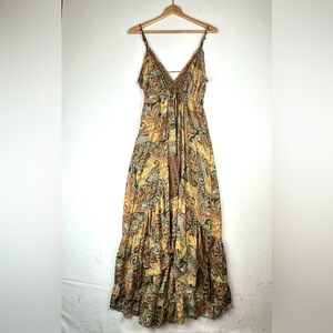 Karma Highway Paisley Asymmetrical Ruffle Maxi Boho